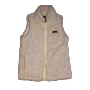 Patagonia Girls Vest L 12 Los Gatos High Pile Fleece Sherpa Zipper Off White
